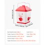 VEVOR Comedero Automático para Pollos, Capacidad 18 kg, Dispensador Colgante de Gravedad con Asa, Diseño Impermeable y Sin Residuos, 3 Puertos de Alimentación, 350 x 330 x 425 mm, Blanco y Rojo