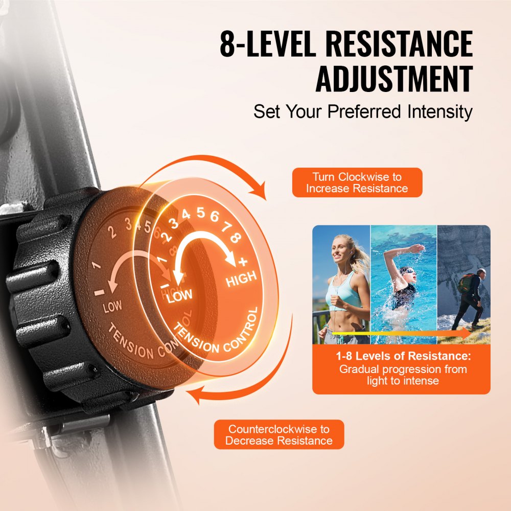 VEVOR Bicicleta Estática Plegable Vertical para Fitness, con Resistencia Magnética Ajustable, para Entrenamiento en el Gimnasio en Casa, Cojín de Asiento Cómodo, Monitor LCD, 615 x 515 x 1280 mm