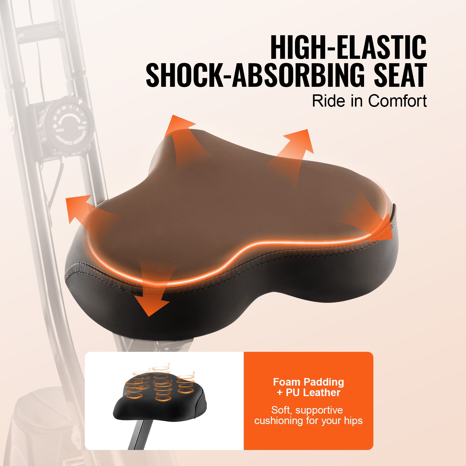 VEVOR Bicicleta Estática Plegable Vertical para Fitness, con Resistencia Magnética Ajustable, para Entrenamiento en el Gimnasio en Casa, Cojín de Asiento Cómodo, Monitor LCD, 615 x 515 x 1280 mm