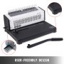 VEVOR Máquina de Encuadernación de Bobina Manual de 21 Agujeros, Máquina de Encuadernación de Libro SD-220B, 3 mm, 5 mm, 7 mm, Bobina en Espiral Perforadora de Papel Carpeta de Perforación para A4