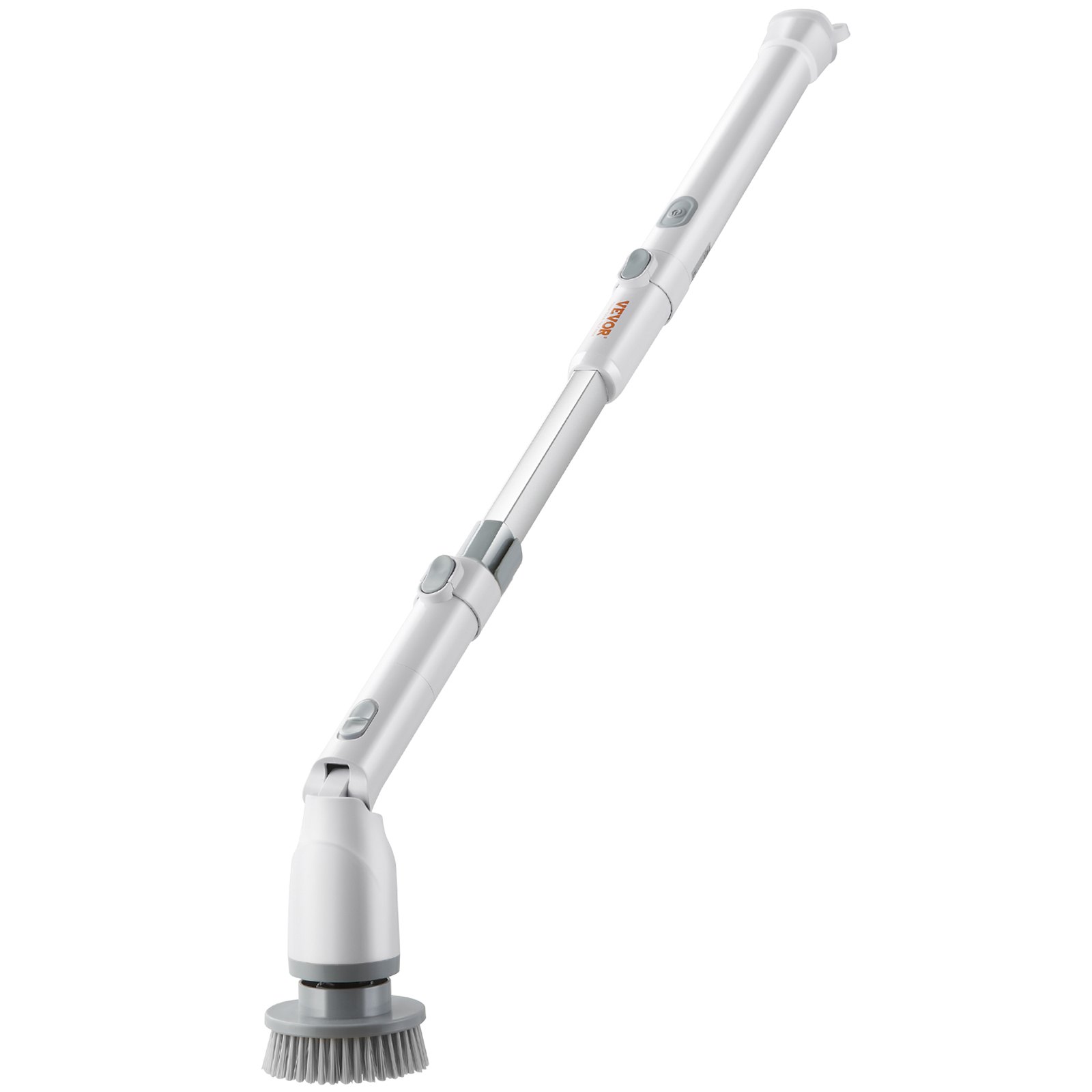 VEVOR Cepillo de Limpieza Eléctrico Recargable sin Cable Fregadora Giratoria Eléctrica con 4 Cabezales Recambiables Velocidad de 280/380 rpm Longitud y Ángulo Ajustables para Bañeras Baños Cocinas