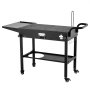 VEVOR Outdoor Grill Cart, 787 x 432mm Tabletop Size Grilling Table, Foldable Outdoor Cooking Table with Tissue Holder, Hooks, Wheels, Side Table, BBQ Prep Tables for Picnic, Kitchen, Courtyard