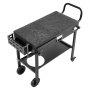 VEVOR Outdoor Grill Cart, 787 x 432mm Tabletop Size Grilling Table, Foldable Outdoor Cooking Table with Tissue Holder, Wheels, Magnetic Tool Rack, BBQ Prep Tables for Picnic, Kitchen, Courtyard