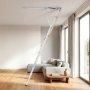 VEVOR Escalera Escamoteable de Aluminio para Techo, Escaleras de Ático Plegable con Trampilla, Cuerda de Tracción, Soporte Hidráulico, Altura Ajustable 2,34–3,15 m, Capacidad 170 kg, Ahorra Espacio