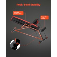 VEVOR Silla Romana con Banco Hiperextensión Plegable para Gimnasio Carga 350 kg