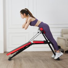 VEVOR Silla Romana con Banco Hiperextensión Plegable para Gimnasio Carga 350 kg