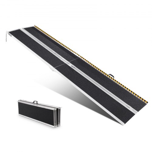 VEVOR Rampa para Silla de Ruedas Capacidad de 363 kg Rampa de Umbral Plegable Portátil de Aluminio Antideslizante 305 cm para Scooter, Discapacitados, Escalones, Hogar, Escaleras, Puertas