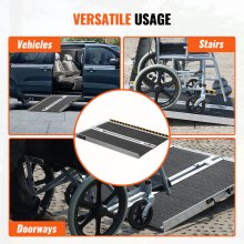 VEVOR Rampa para silla de ruedas, capacidad de 800 libras, rampa de umbral plegable portátil de aluminio antideslizante de 36 pulgadas para scooter, discapacitados, escalones, hogar, escaleras