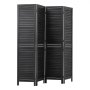 VEVOR Biombo Plegable de Madera 4 Paneles Separador de Ambientes Negro, Pantalla de Privacidad para Dormitorio Salón, Decoración para Hogar, 1640 x 1702 mm, Diseño de Persianas, Kit de Instalación