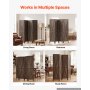 VEVOR Biombo Plegable de Madera 4 Paneles Pantalla de Privacidad Marrón, Separador de Ambientes para Hogar, Dormitorio, Salón, Oficina, Decoración de Habitación, 1640 x 1702 mm, Patrón en Forma de X