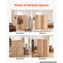 VEVOR Biombo Plegable 4 Paneles Separador de Ambientes de Madera Rústico, Pantalla de Privacidad para Dormitorio Sala de Estar, 1550 x 1520 mm, con Agujeros para Ganchos, Decoraciones en Forma de X