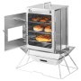 VEVOR Horno de Camping Plegable, Acero Inoxidable, con Parrilla de 3 Niveles, Asa y Termómetro, Ideal para Usar con Leña y Estufas de Propano, para Hornear Pan, Pizza y Cocinar al Aire Libre