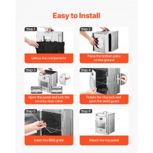 VEVOR Horno de Camping Plegable de Acero Inoxidable con Parrilla de 3 Niveles