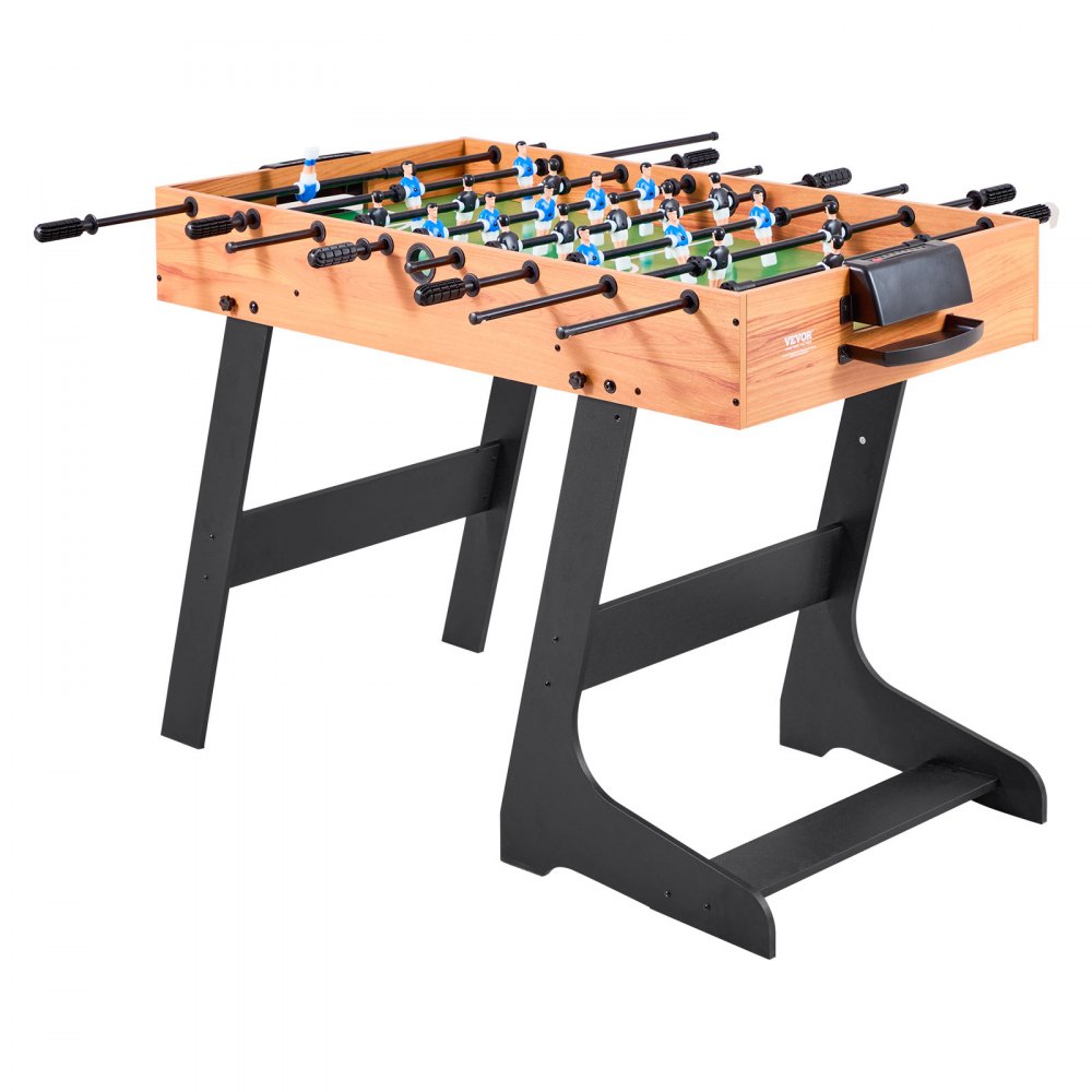 VEVOR Mesa de Futbolín Plegable, Tamaño Estándar, Ideal para Interiores, Hogar, Familia y Sala de Juegos, Juego de Fútbol Resistente, Incluye 2 Pelotas, 1065 x 605 x 810 mm, para 2 a 4 Jugadores