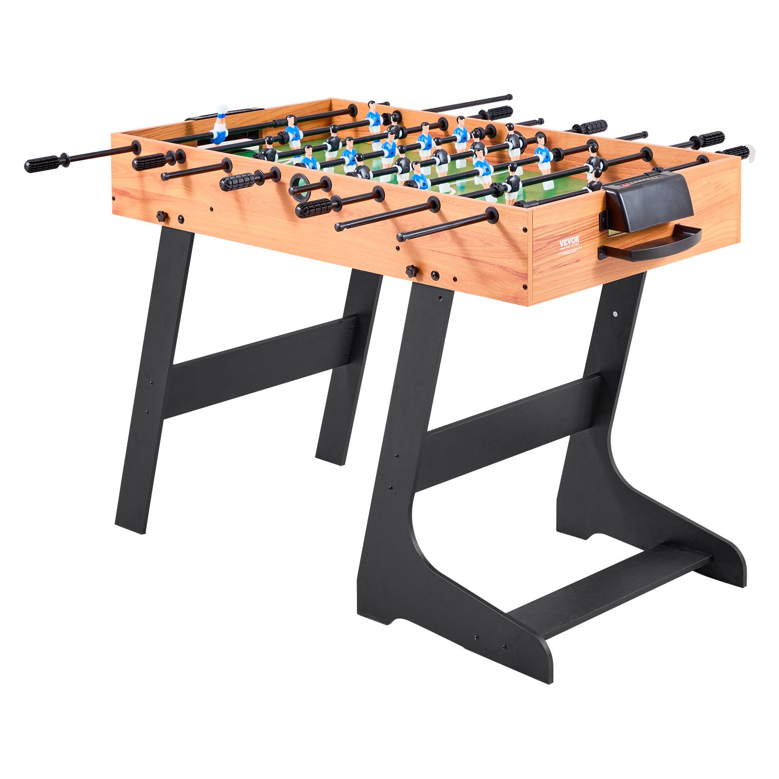 VEVOR Mesa de Futbolín Plegable, Tamaño Estándar, Ideal para Interiores, Hogar, Familia y Sala de Juegos, Juego de Fútbol Resistente, Incluye 2 Pelotas, 1065 x 605 x 810 mm, para 2 a 4 Jugadores