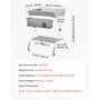 VEVOR Cambiador para Bebé, Cambiador Plegable Portátil de 848 x 745 x (1030-1090) mm con Cesta Lateral, Ruedas Bloqueables, Organizador Multifuncional para Habitación Infantil, Gris Claro