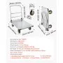 VEVOR Carro Plataforma Plegable de Acero 90 x 60 cm, Carretilla de Transporte Carga de 907,18 kg, Carrito Portaequipajes con Plataforma con Ruedas de 145 mm, para Tareas Domésticas, Almacén, Mudanza