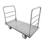 VEVOR Platform Truck, 1202.02 kg Capacity, Heavy Duty Flatbed Cart Dolly with Detachable Guardrail and Swivel Wheels, Foldable Hand Push Truck, for Groceries, Garage, Warehouse, 1220 x 610 x 920 mm