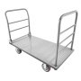VEVOR Platform Truck, 1202.02 kg Capacity, Heavy Duty Flatbed Cart Dolly with Detachable Guardrail and Swivel Wheels, Foldable Hand Push Truck, for Groceries, Garage, Warehouse, 1220 x 610 x 920 mm
