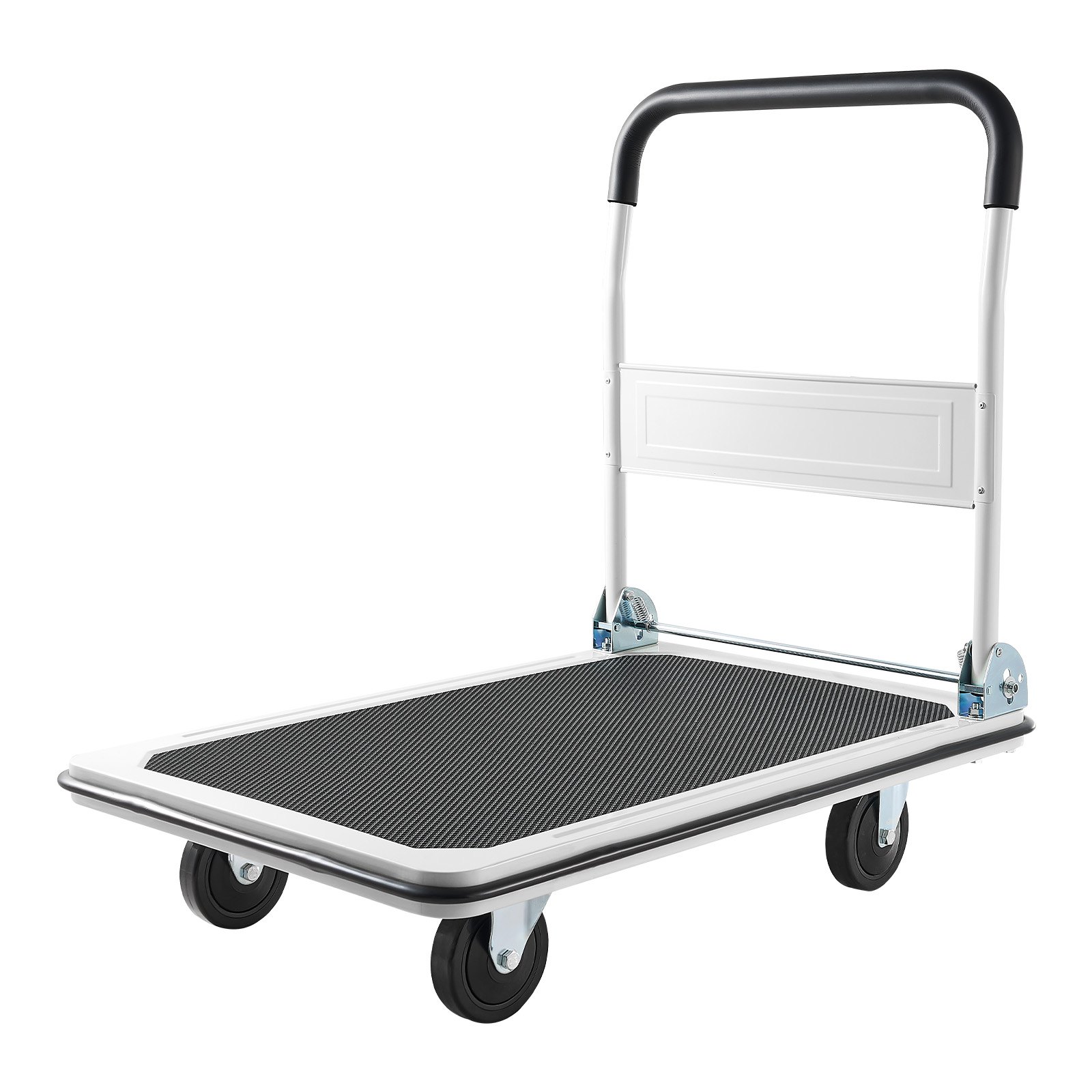 VEVOR Carro Plataforma Plegable 900 x 610 mm, Carretilla de Transporte Carga de 299,37 kg, Carrito Portaequipajes con Plataforma con Ruedas de PVC de 123 mm, para Tareas Domésticas, Almacén, Mudanza