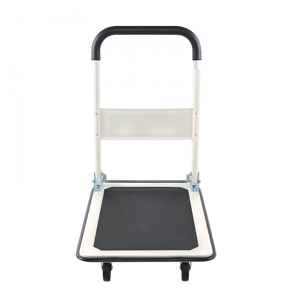 VEVOR Carro Plataforma Plegable 735 x 480 mm, Carretilla de Transporte Carga de 149,69 kg, Carrito Portaequipajes con Plataforma con Ruedas de PP de 96 mm, para Tareas Domésticas, Almacén, Mudanza