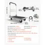 VEVOR Carro Plataforma Plegable 735 x 480 mm, Carretilla de Transporte Carga de 149,69 kg, Carrito Portaequipajes con Plataforma con Ruedas de PP de 96 mm, para Tareas Domésticas, Almacén, Mudanza