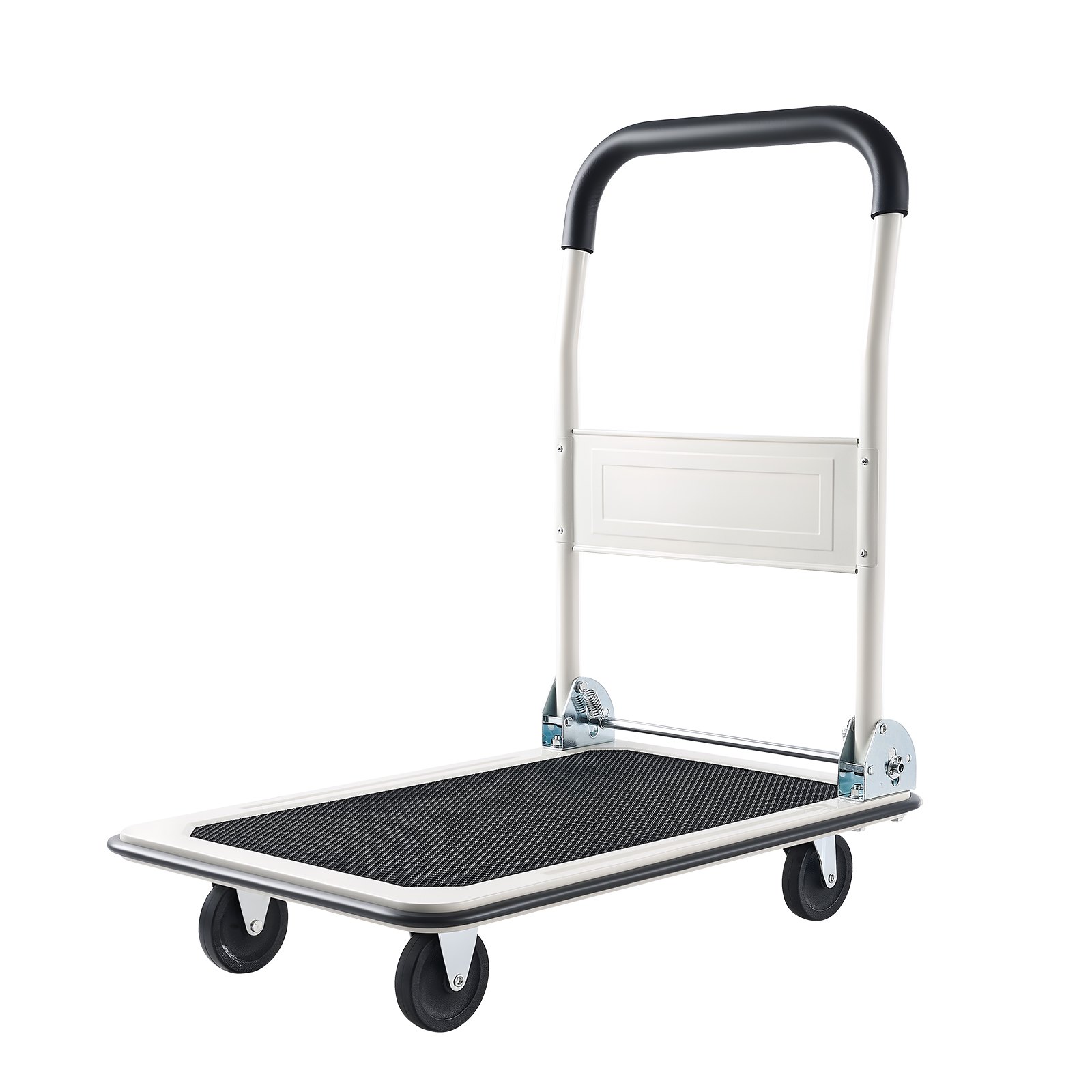 VEVOR Carro Plataforma Plegable 735 x 480 mm, Carretilla de Transporte Carga de 149,69 kg, Carrito Portaequipajes con Plataforma con Ruedas de PP de 96 mm, para Tareas Domésticas, Almacén, Mudanza