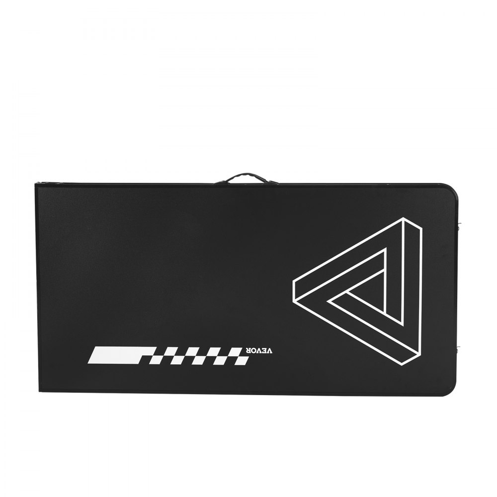 VEVOR Mesa de Juego de Beer Pong 240 x 60 x 90 cm Portátil y Plegable Negro, Mesa Ligera con Asa de Transporte y 6 Pelotas de Ping Pong de ABS, Carga de 30 kg, para Oficina, Fiestas, Viajes, Camping