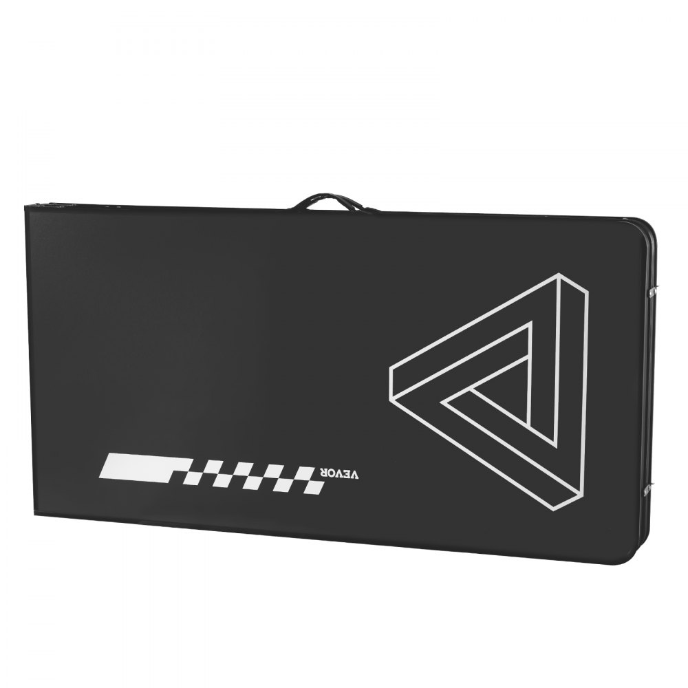 VEVOR Mesa de Juego de Beer Pong 240 x 60 x 90 cm Portátil y Plegable Negro, Mesa Ligera con Asa de Transporte y 6 Pelotas de Ping Pong de ABS, Carga de 30 kg, para Oficina, Fiestas, Viajes, Camping