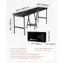 VEVOR Mesa de Juego de Beer Pong 240 x 60 x 90 cm Portátil y Plegable Negro, Mesa Ligera con Asa de Transporte y 6 Pelotas de Ping Pong de ABS, Carga de 30 kg, para Oficina, Fiestas, Viajes, Camping
