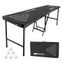 VEVOR Mesa de Juego de Beer Pong 240 x 60 x 90 cm Mesa Elevada Portátil y Plegable con Asas de Transporte 6 Pelotas de Ping Pong Mesa Ligera para Portón Trasero para Fiestas, Viajes, Campamentos