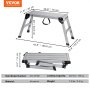 VEVOR Plataforma de Trabajo Carga de 150 kg Banco de Trabajo Plegable 76 x 30 x 50,8 cm Peldaños de Aluminio Pies Antideslizantes Mesa de Trabajo para Lavado de Coches Pintura Decoración para Hogar