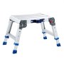 VEVOR Plataforma Plegable de Trabajo, Altura Ajustable de 305 ​​a 406 mm, Capacidad de 226,8 kg, Escalera-Taburete de Aluminio Portátil, Plegable, Antideslizante para Pintura, Mantenimiento y Hogar