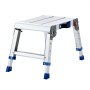 VEVOR Plataforma Plegable de Trabajo, Altura Ajustable de 305 ​​a 406 mm, Capacidad de 226,8 kg, Escalera-Taburete de Aluminio Portátil, Plegable, Antideslizante para Pintura, Mantenimiento y Hogar