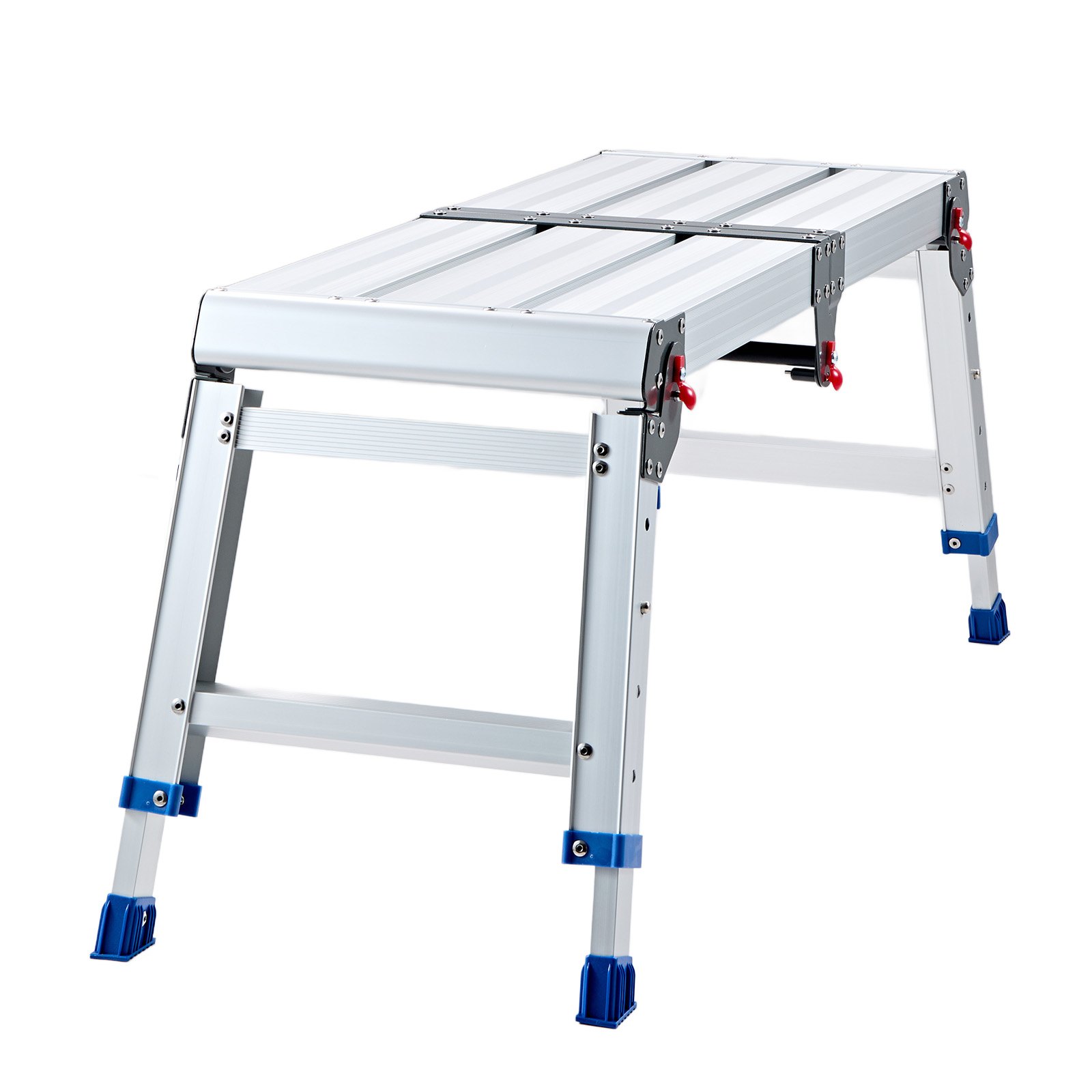 VEVOR Plataforma Plegable de Trabajo Capacidad de 226,8 kg, Altura Ajustable de 360 ​​a 508 mm, Escalera-Taburete de Aluminio Plegable, Portátil, Antideslizante para Pintura, Mantenimiento y Hogar