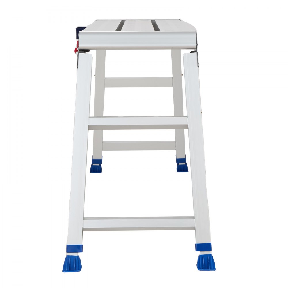 VEVOR Plataforma Plegable de Trabajo, Capacidad de 226,8 kg, Altura Ajustable de 584 a 876 mm, Escalera-Taburete de 1016 x 305 mm Antideslizante, Plegable, Portátil para Hogar, Mantenimiento y Pintura