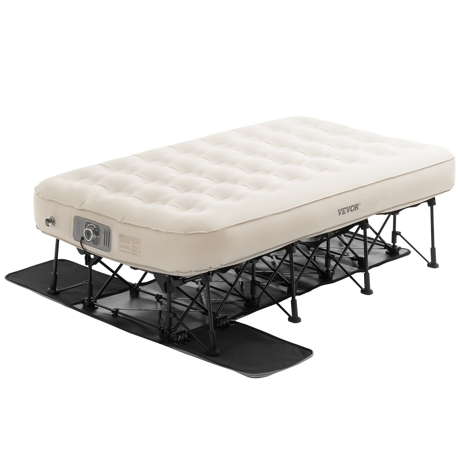 VEVOR Air Mattress with Frame 1885x1050x580 mm, Inflatable 1-Person Camping Bed with Built-in Pump, Portable Air Beds Support 136 kg, Inflatable Bed for Guests When Camping, Traveling