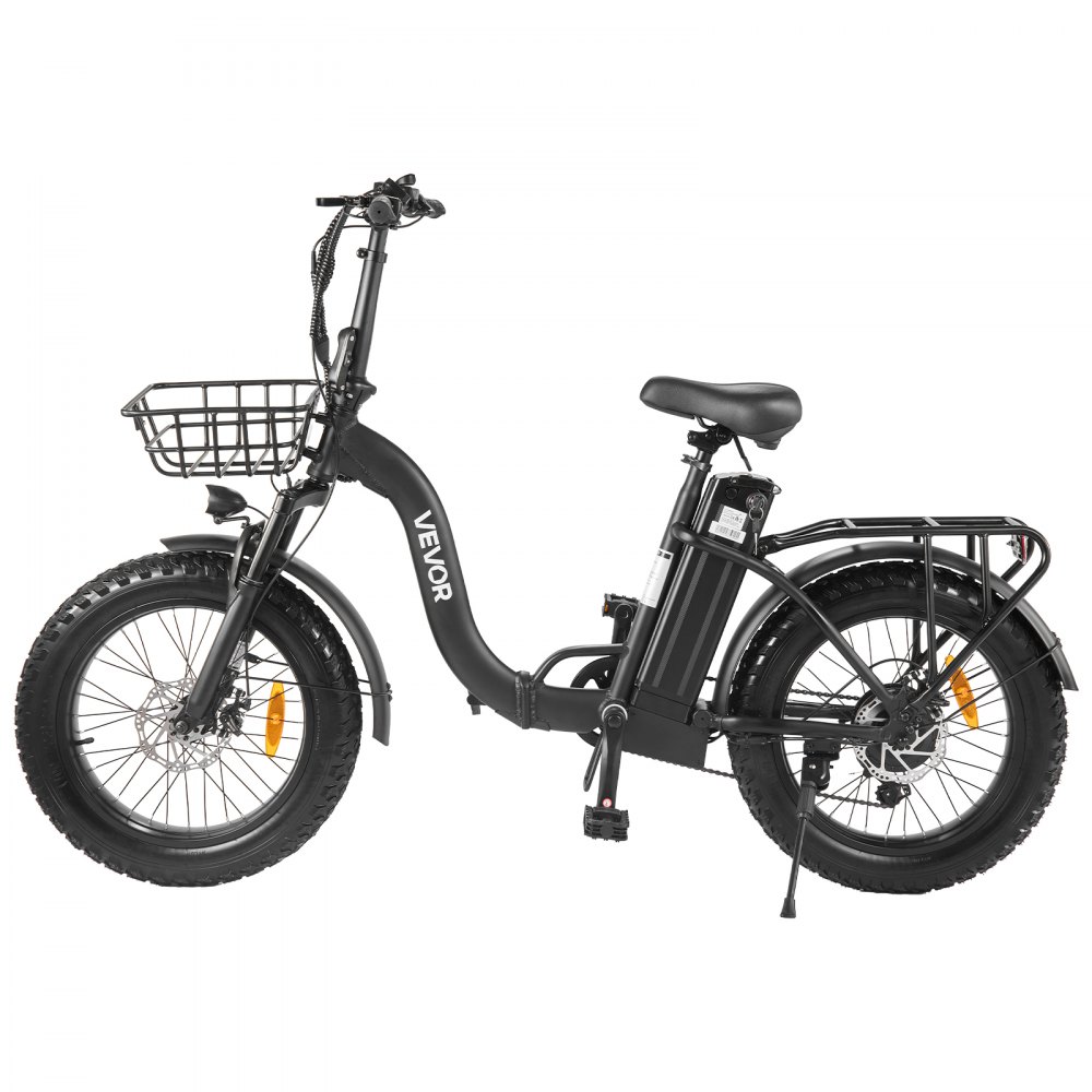 VEVOR Bicicleta Eléctrica Plegable para Adultos de 250 W con Batería Extraíble de 25 Ah, Motor sin Escobillas de 36 V y 25 km/h, Autonomía Máxima de hasta 70 km, Neumáticos Anchos de 7 Velocidades