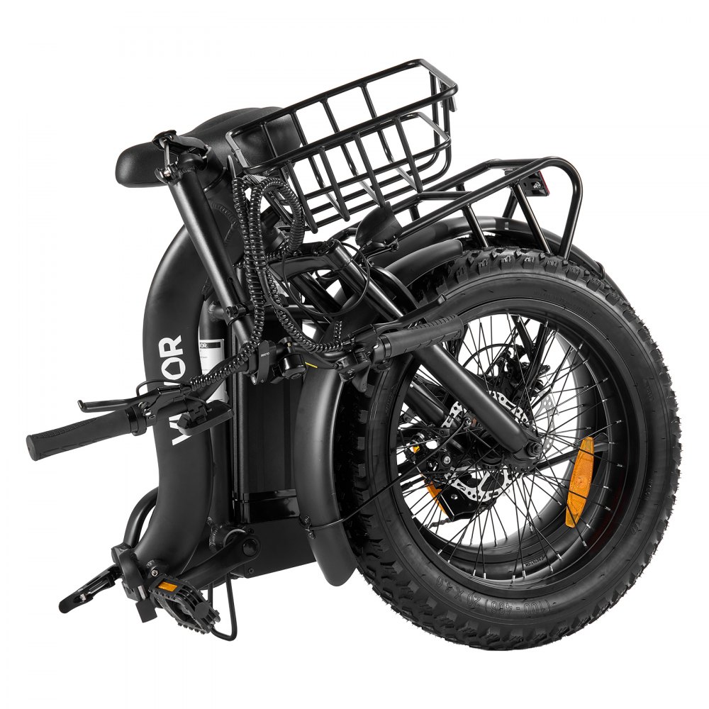 VEVOR Bicicleta Eléctrica Plegable para Adultos de 250 W con Batería Extraíble de 25 Ah, Motor sin Escobillas de 36 V y 25 km/h, Autonomía Máxima de hasta 70 km, Neumáticos Anchos de 7 Velocidades