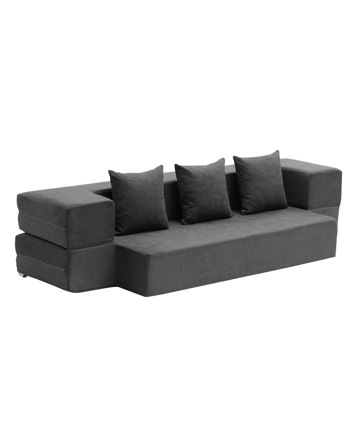 VEVOR 3 en 1 Sofá Cama Plegable 1030 x 1930 x 225 mm con 3 Almohadas y Funda Lavable, Sofá Cama Convertible de Espuma Viscoelástica de Alta Densidad 25D para Sala de Estar, Dormitorio, Gris Oscuro