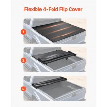 VEVOR Cubierta de Lona Plegable Cuádruple Caja de Camioneta 1976 x 1720 x 40 mm