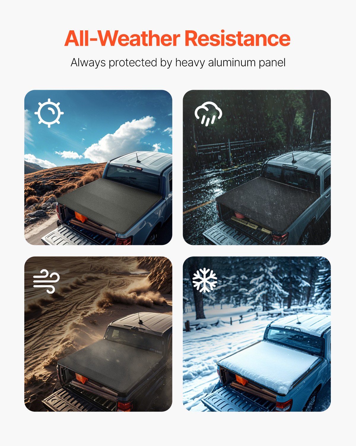 VEVOR Four-Way Folding Cargo Bed Cover, compatible with Dodge Ram 1500 (incl. Classic and New) from 2002-2024, Dodge Ram 2500 3500 (incl. Classic and New), Fleetside 6.4' (76.3") cargo bed