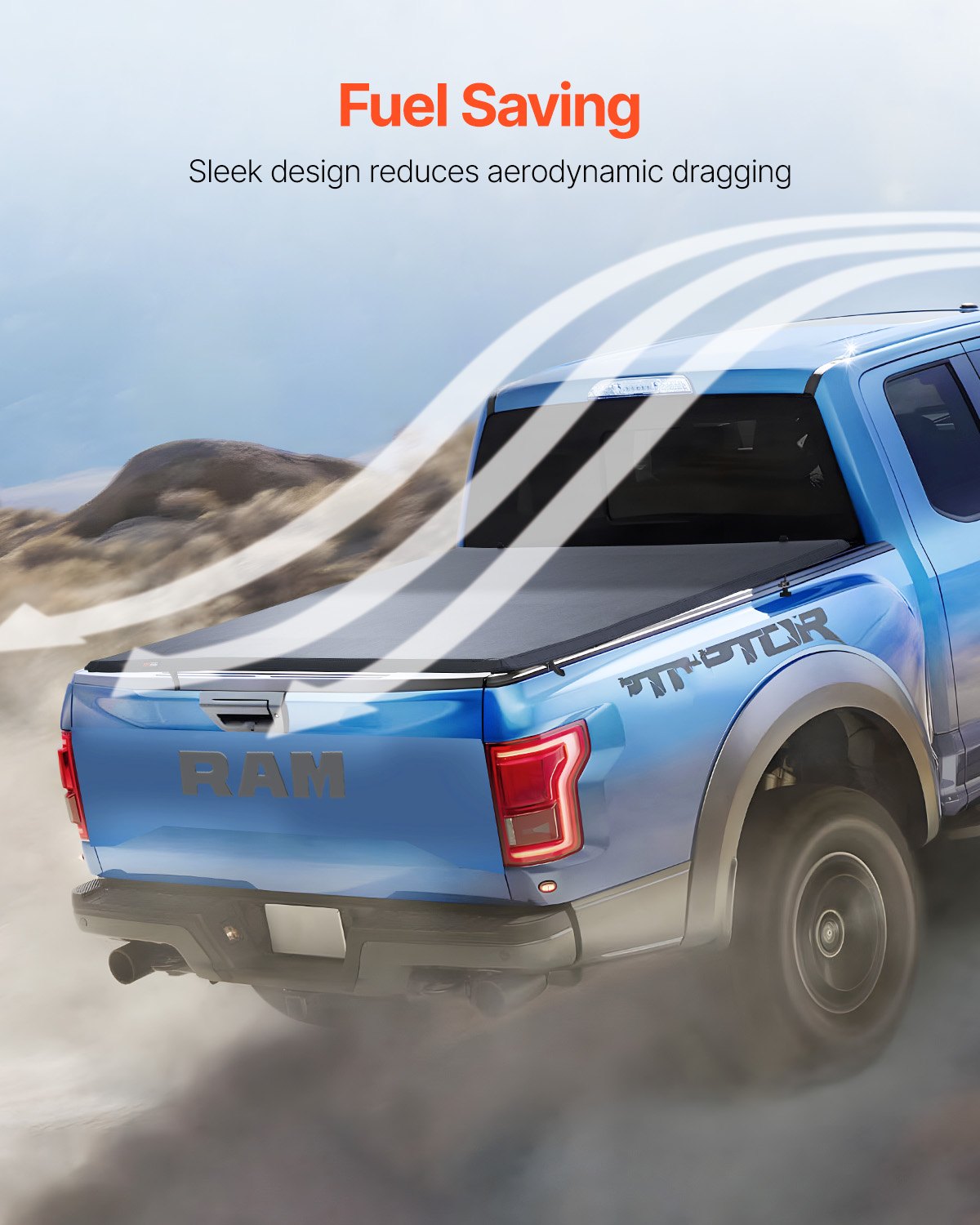 VEVOR Four-Way Folding Cargo Bed Cover, compatible with Dodge Ram 1500 (incl. Classic and New) from 2002-2024, Dodge Ram 2500 3500 (incl. Classic and New), Fleetside 6.4' (76.3") cargo bed