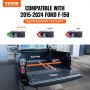 Funda para caja de camioneta plegable en tres partes VEVOR, compatible con Ford F-150 2015-2024, se adapta a cajas de 5,5/5,6 x 5,4 pies.