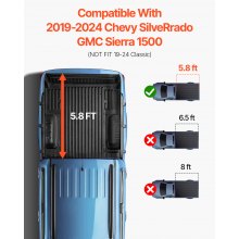 VEVOR Funda para caja de camioneta Tonneau triple plegable para Chevy Silverado GMC Sierra 1500 19-24