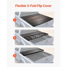 VEVOR Cubierta de Caja de Camión Triple Plegable para Ford 2135 x 1765 x 35 mm