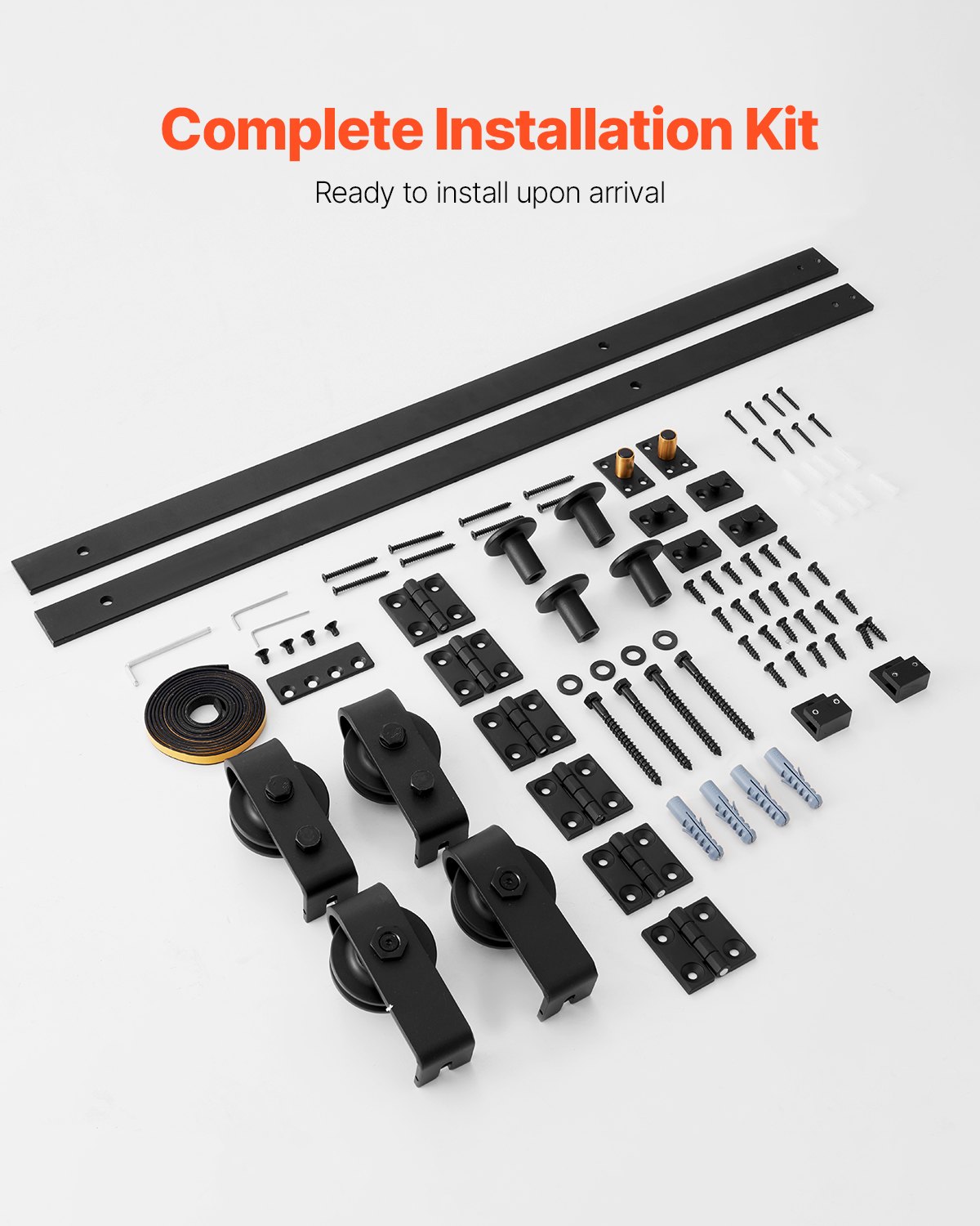 VEVOR track system for folding sliding doors, 1626mm track top mounting, suitable for four 38.1cm cabinet, pantry & laundry doors (not included)