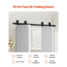 VEVOR Kit de Rieles Puertas Corredizas Plegables de Granero 1524 x 40 x 6 mm