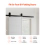VEVOR Kit de Rieles para Puertas Corredizas Plegables Granero 1320 x 40 x 6 mm