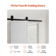 VEVOR Kit de Rieles para Puertas Corredizas Plegables Granero 1320 x 40 x 6 mm